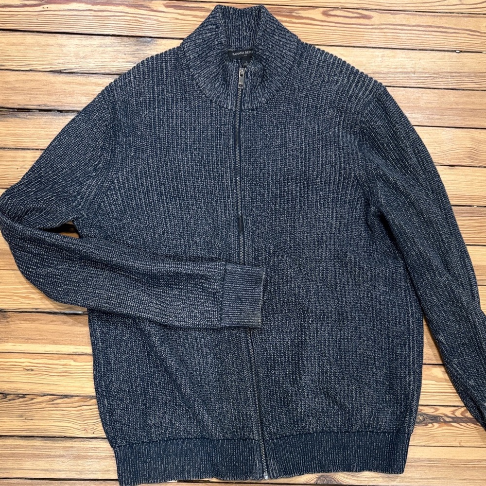 Navy zip up cardigan